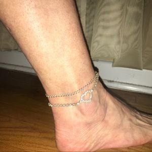 sterling silver heart anklet